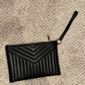 A New Day Black Quilted Wristlet Clutch